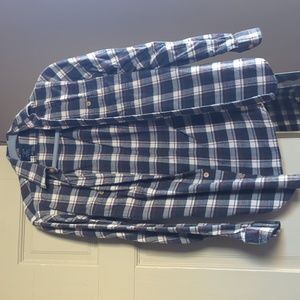 White/gray/burnt orange flannel